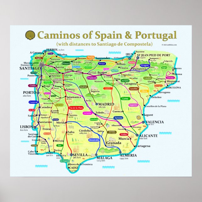 Camino Poster Verschiedene Größen (Vorne)