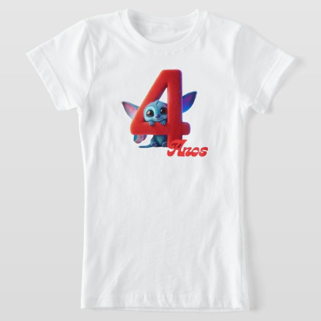 Camisa básica para niña cumpleaños 4 años T-Shirt (Ablage )