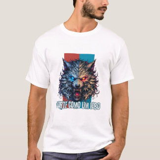 camisa com estampa de lobo T-Shirt