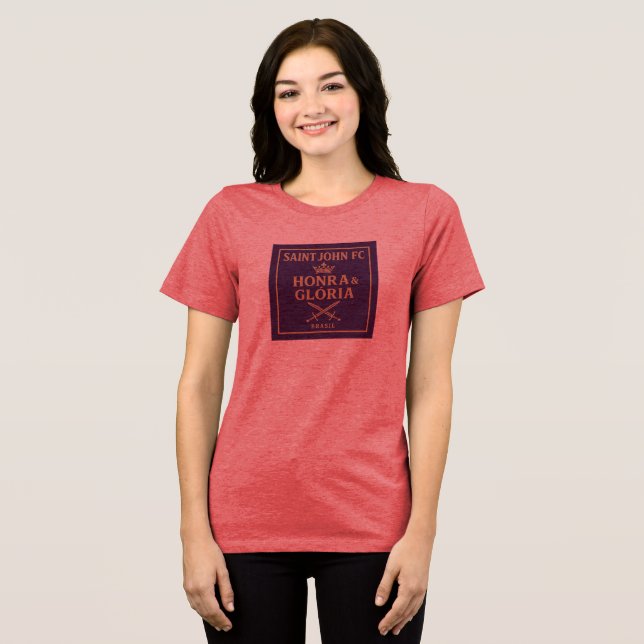 Camisa Feminina Honra & Glória Saint John FC. Tri-Blend Shirt (Vorderseite voll)
