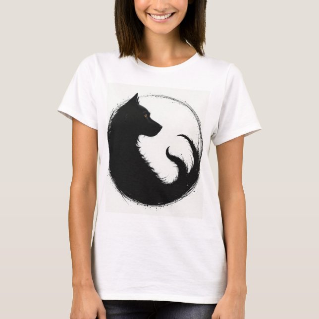 Camisa feminina lobo design  T-Shirt (Vorderseite)