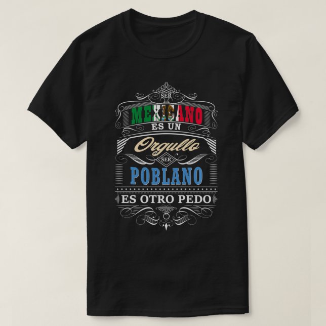 Camisa Graciosa de Hombre de Puebla Meico y Poblan T-Shirt (Design vorne)