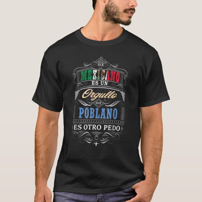 Camisa Graciosa de Hombre de Puebla Mexico y Pobla T-Shirt (Vorderseite)