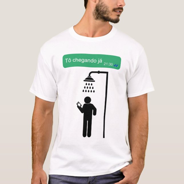 Camisa masculina Whatsapp mensagem T-Shirt (Vorderseite)