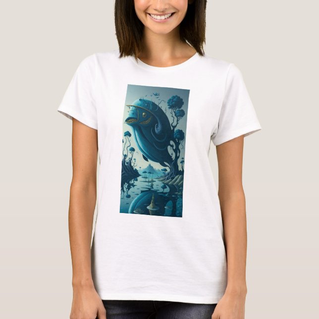 Camiseta artist style tree fish T-Shirt (Vorderseite)