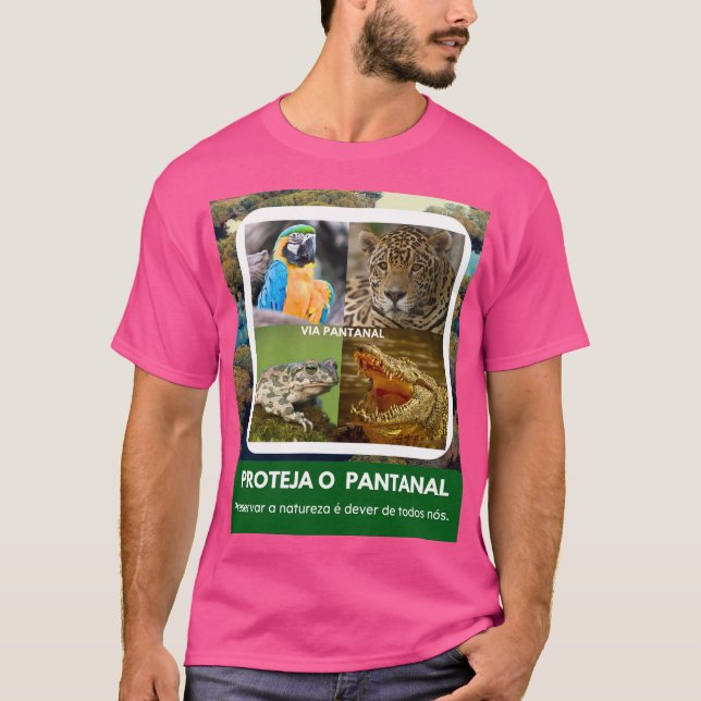Camiseta Básica Masculina Escura Pantanal T-Shirt (Vorderseite)
