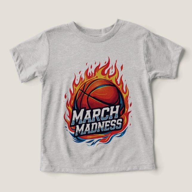 Camiseta  Basketball en Llamas March Madness (Design Vorderseite)