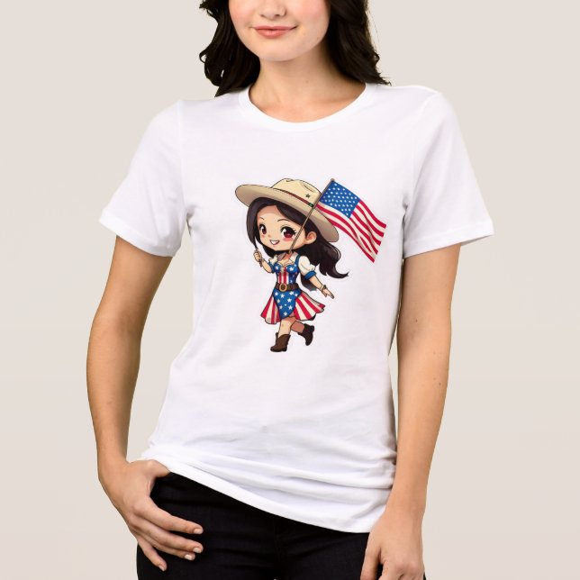 Camiseta chibi Estampado divertido Moda casual Art Tri-Blend Shirt (Vorderseite)