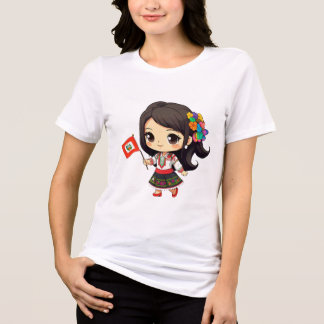 Camiseta chibi Estampado divertido Moda casual Art Tri-Blend Shirt