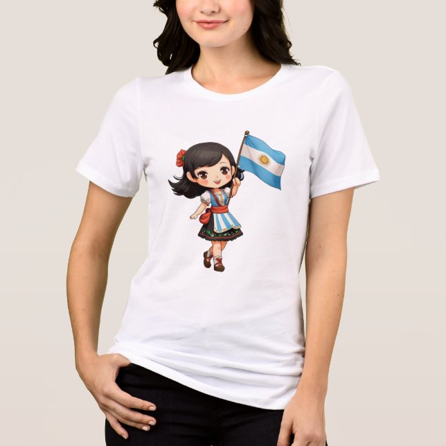 Camiseta chibi Estampado divertido Moda casual Art Tri-Blend Shirt (Vorderseite)