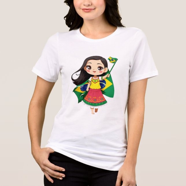 Camiseta chibi Estampado divertido Moda casual Art Tri-Blend Shirt (Vorderseite)