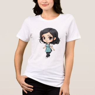 Camiseta chibi Estampado divertido Moda casual Art Tri-Blend Shirt