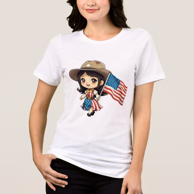 Camiseta chibi Estampado divertido Moda casual Art Tri-Blend Shirt (Vorderseite)