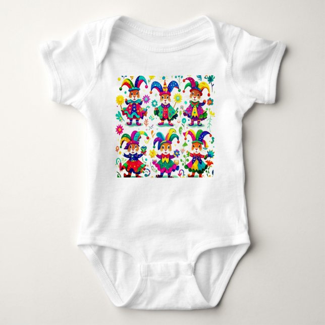 camiseta coelhos vestidos para o carnaval  baby strampler (Vorderseite)