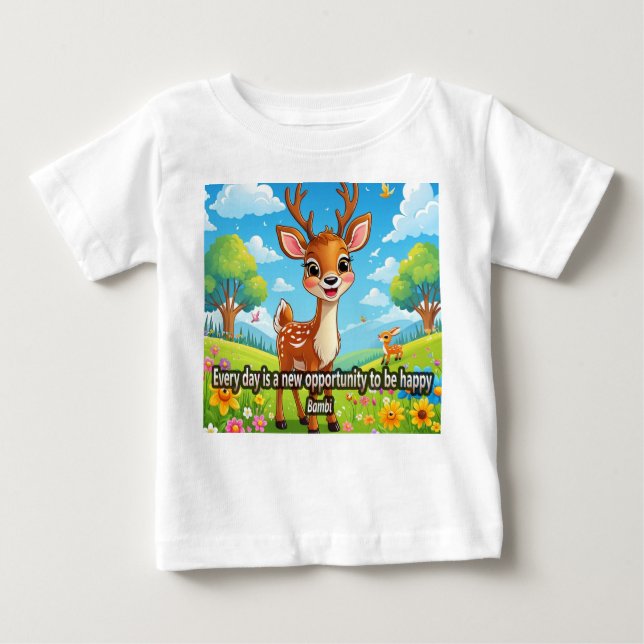 camiseta con Frase Inspiradora Infantil de Bambi Baby T-shirt (Vorderseite)