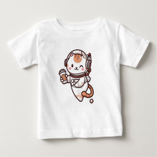 Camiseta con gatito en el espacio baby t-shirt