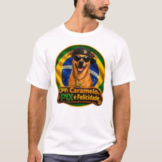 Camiseta CPF Caramelo PIX e Felicidade Basico T-Shirt