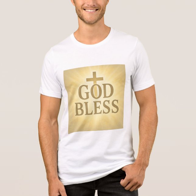Camiseta Cristã God Bless – Presente Religioso Tri-Blend Shirt (Vorderseite)