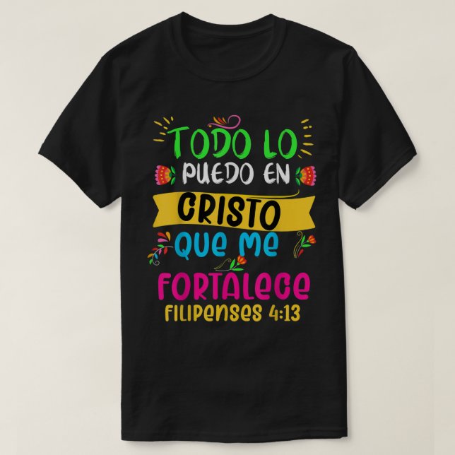 Camiseta cristiana en espanol Versicula Spanish Ch T-Shirt (Design vorne)