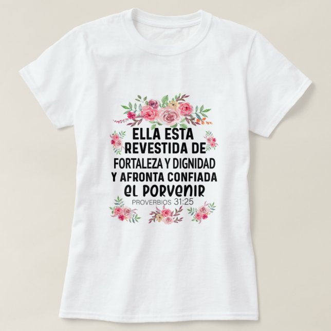 Camiseta cristiana en espanol Versicula Spanish Ch T-Shirt (Design vorne)
