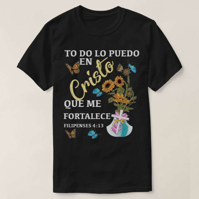 Camiseta cristiana en espanol Versiculo Spanish Ch T-Shirt (Design vorne)