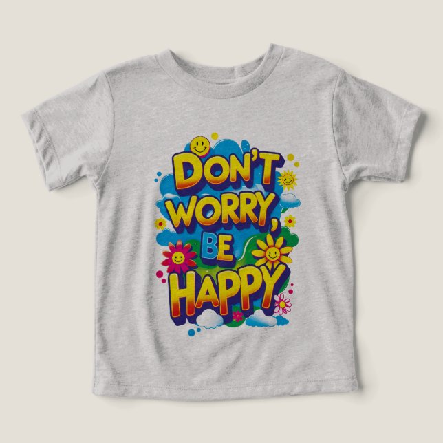 Camiseta de manga corta Don't Worry, Be Happy (Design Vorderseite)