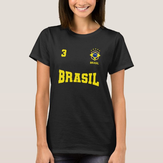 Camiseta do Brasil 2022 Azul número 3 T-Shirt (Vorderseite)