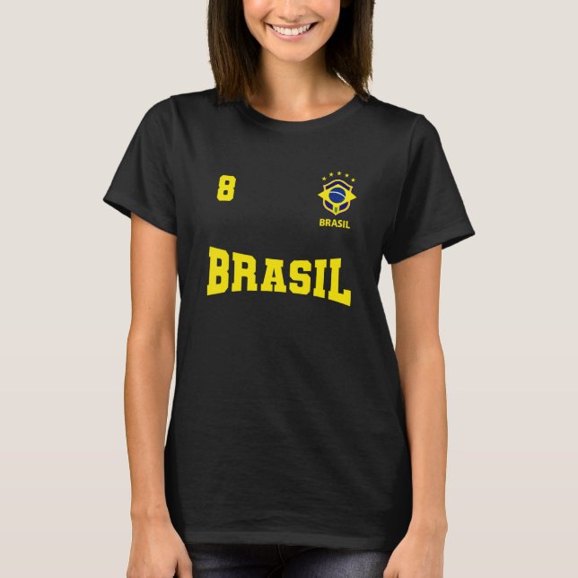 Camiseta do Brasil 2022 Azul número 8 T-Shirt (Vorderseite)