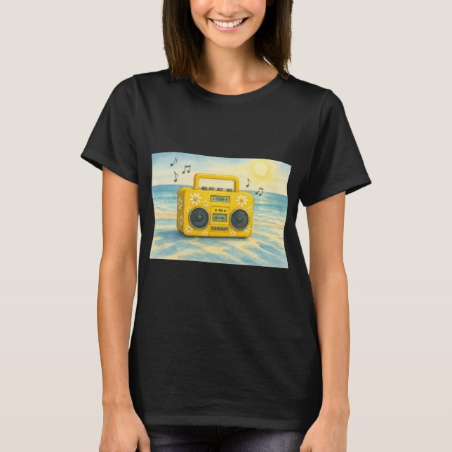 Camiseta equipo de música con flores  T-Shirt (Vorderseite)