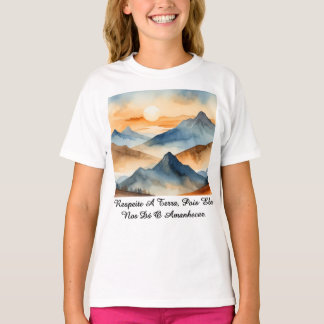 Camiseta Fem Juvenil Básica Amanhecer da Terra-1 T-Shirt