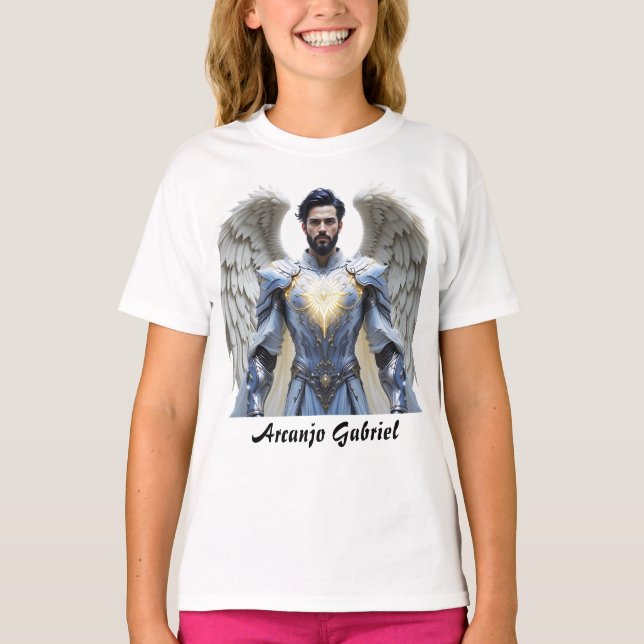 Camiseta Fem Juvenil Básica Arcanjo Gabriel T-Shirt (Vorderseite)