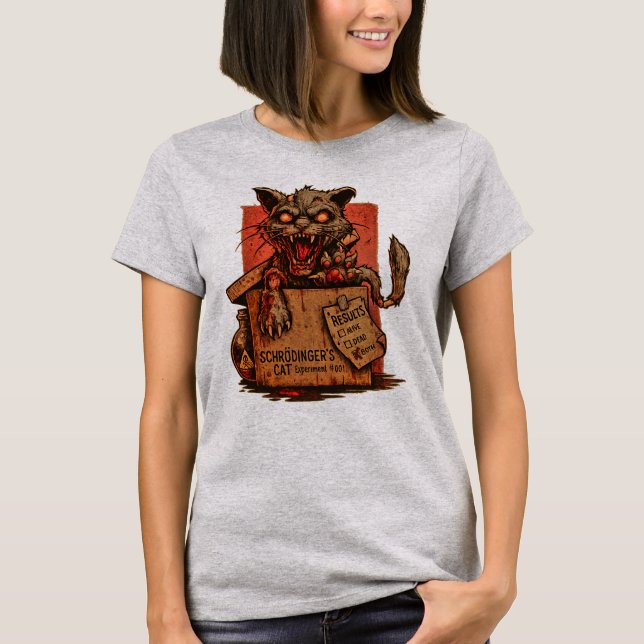 Camiseta Fem. Schrodinger's Zombie Cat - Front T-Shirt (Vorderseite)