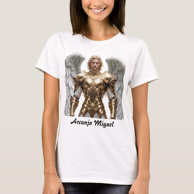 Camiseta Feminina Básica Arcanjo Miguel T-Shirt (Vorderseite)