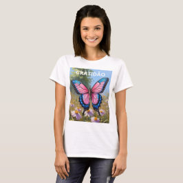  Camiseta Feminina Básica Borboleta T-Shirt