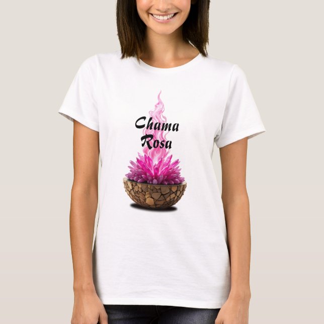 Camiseta Feminina Básica Chama Sagrada-3 T-Shirt (Vorderseite)