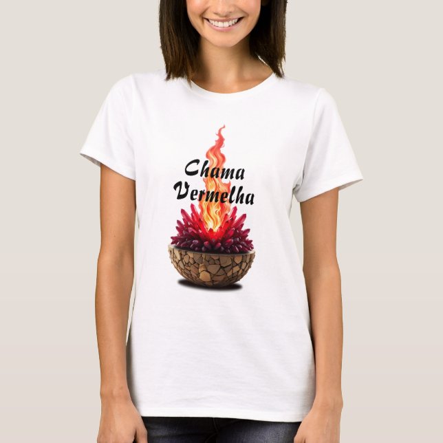 Camiseta Feminina Básica Chama Sagrada-6 T-Shirt (Vorderseite)