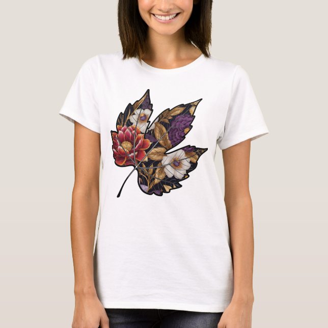 Camiseta Feminina Básica Floral-4 T-Shirt (Vorderseite)