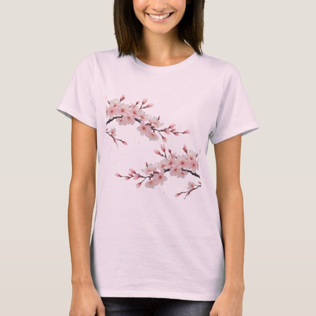 Camiseta Feminina Básica Floral-8  T-Shirt (Vorderseite)