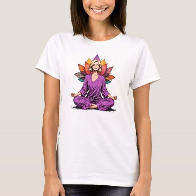 Camiseta Feminina Básica Meditação-9 T-Shirt (Vorderseite)