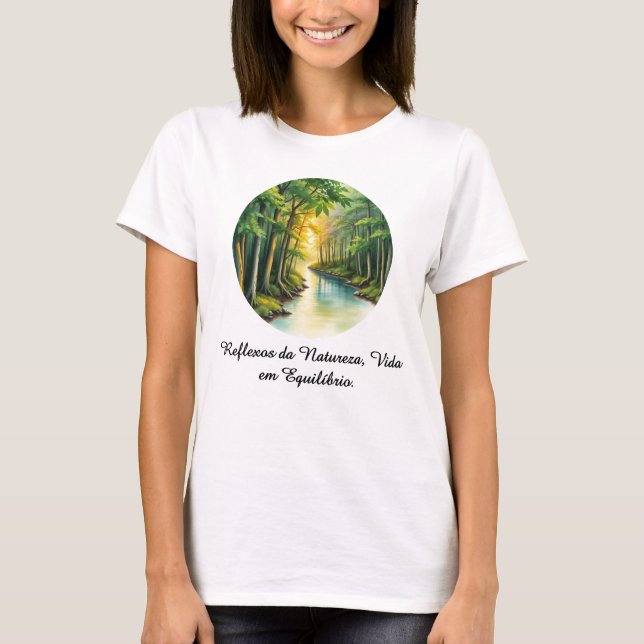 Camiseta Feminina Básica Reflexos da Terra-2 T-Shirt (Vorderseite)