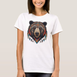 Camiseta Feminina Básica Urso Tribal-3 T-Shirt