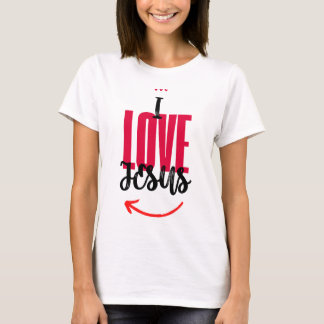 Camiseta Feminina "I Love Jesus" T-Shirt