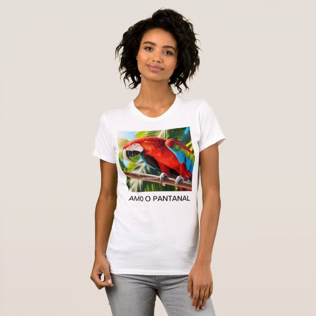 Camiseta feminina justa Arara Vermelha T-Shirt (Vorne ganz)