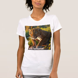 Camiseta feminina justa Bella+Canvas Onça Pintada T-Shirt