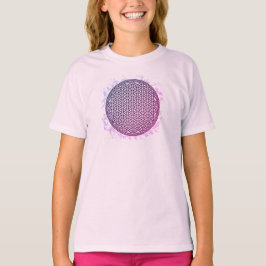 Camiseta Feminina Juvenil Básica Flôr da Vida-19 T-Shirt