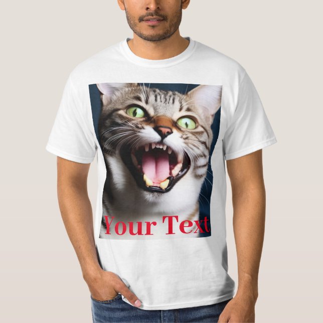 Camiseta Foto personalizado Y Texto Personalizado T-Shirt (Vorderseite)