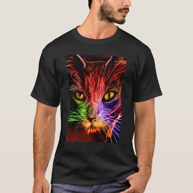 Camiseta Graffiti Gato Neon T-Shirt (Vorderseite)