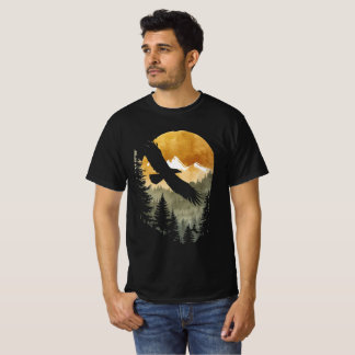 camiseta imagen águila recortada sobre paisaje T-Shirt