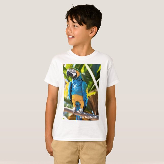 Camiseta Infantil Básica Arara Azul T-Shirt (Vorne ganz)