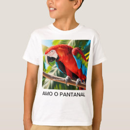 Camiseta Infantil Básica Arara Vermelha T-Shirt